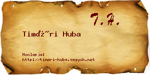 Timári Huba névjegykártya